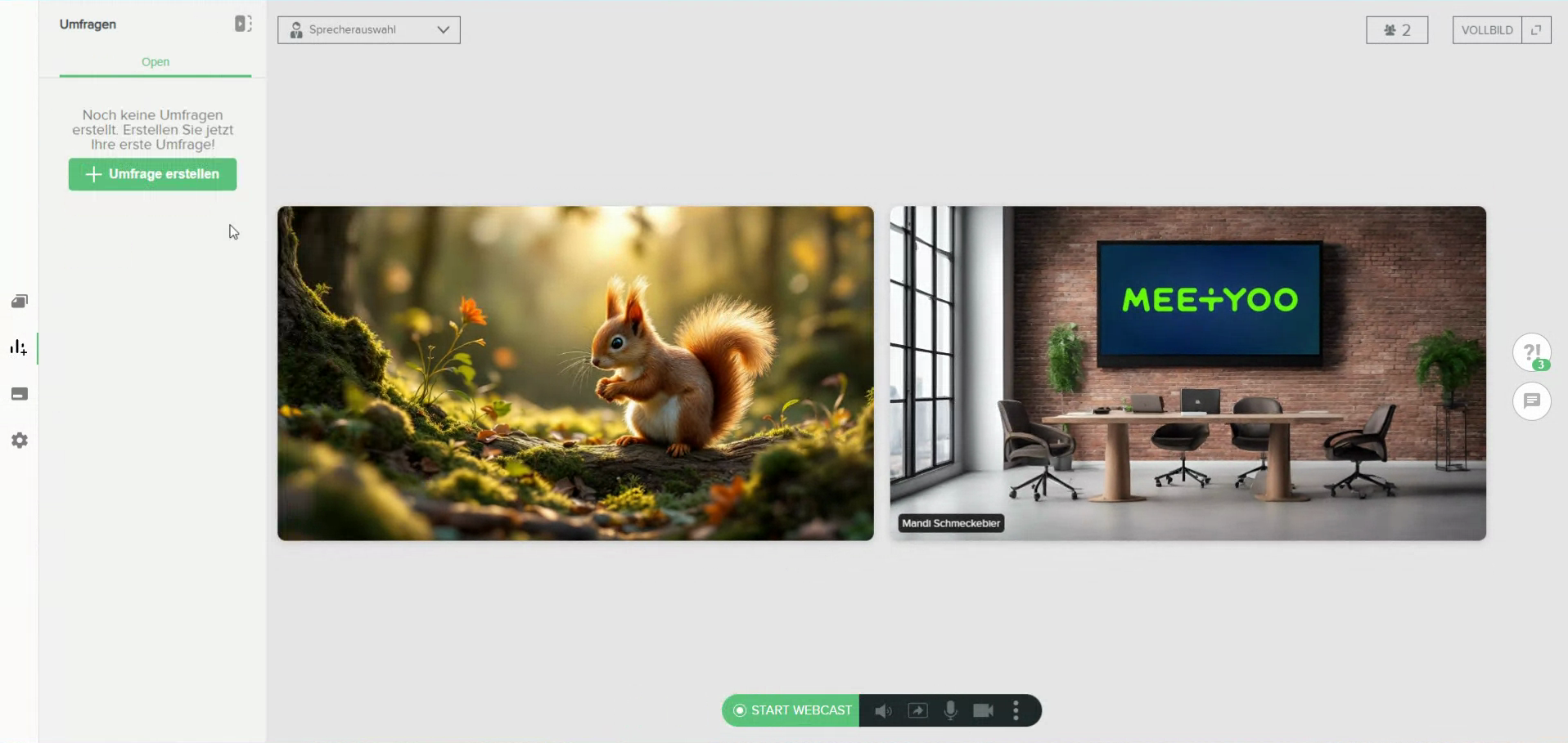 Umfrage erstellen Button