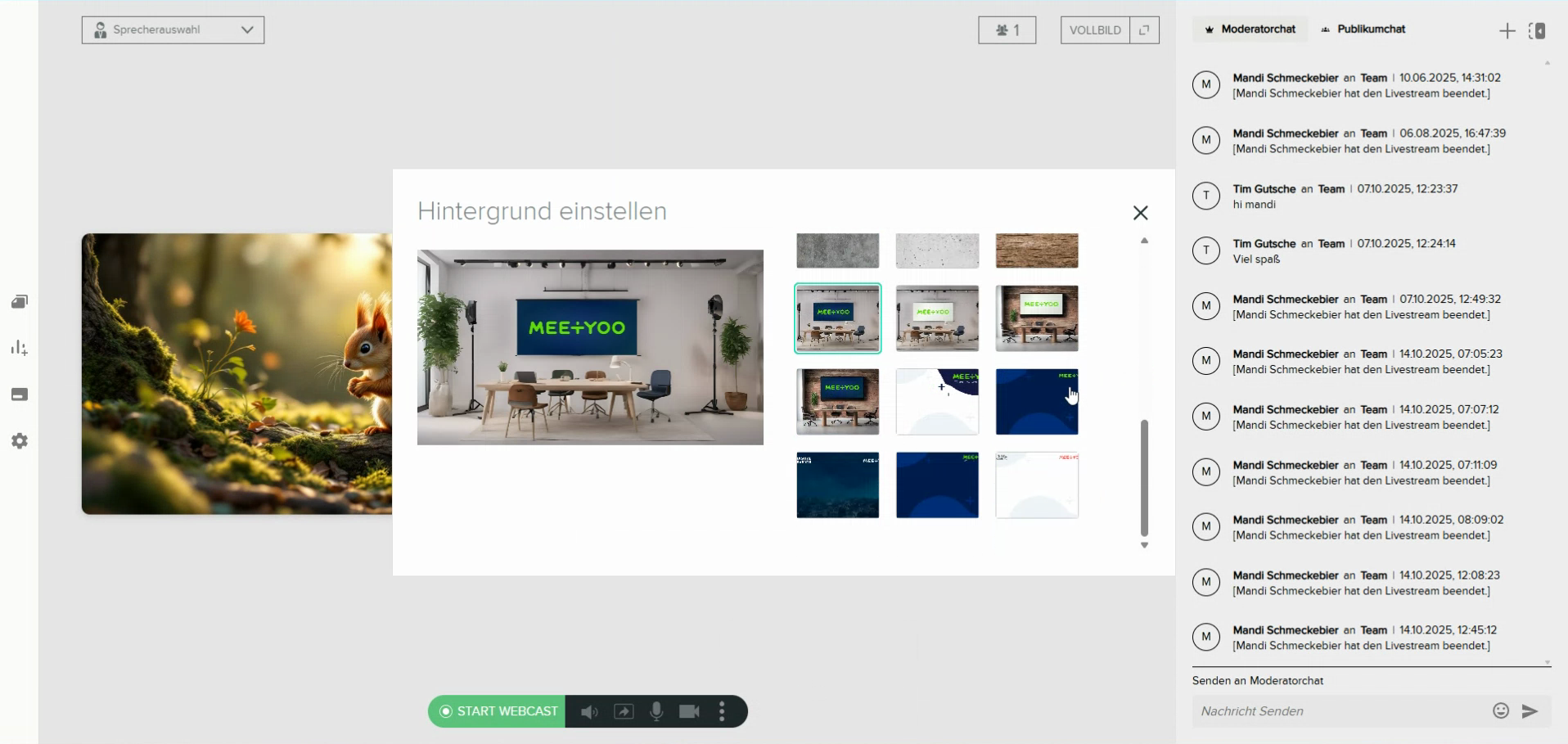 Hintergrund-Einstellungen