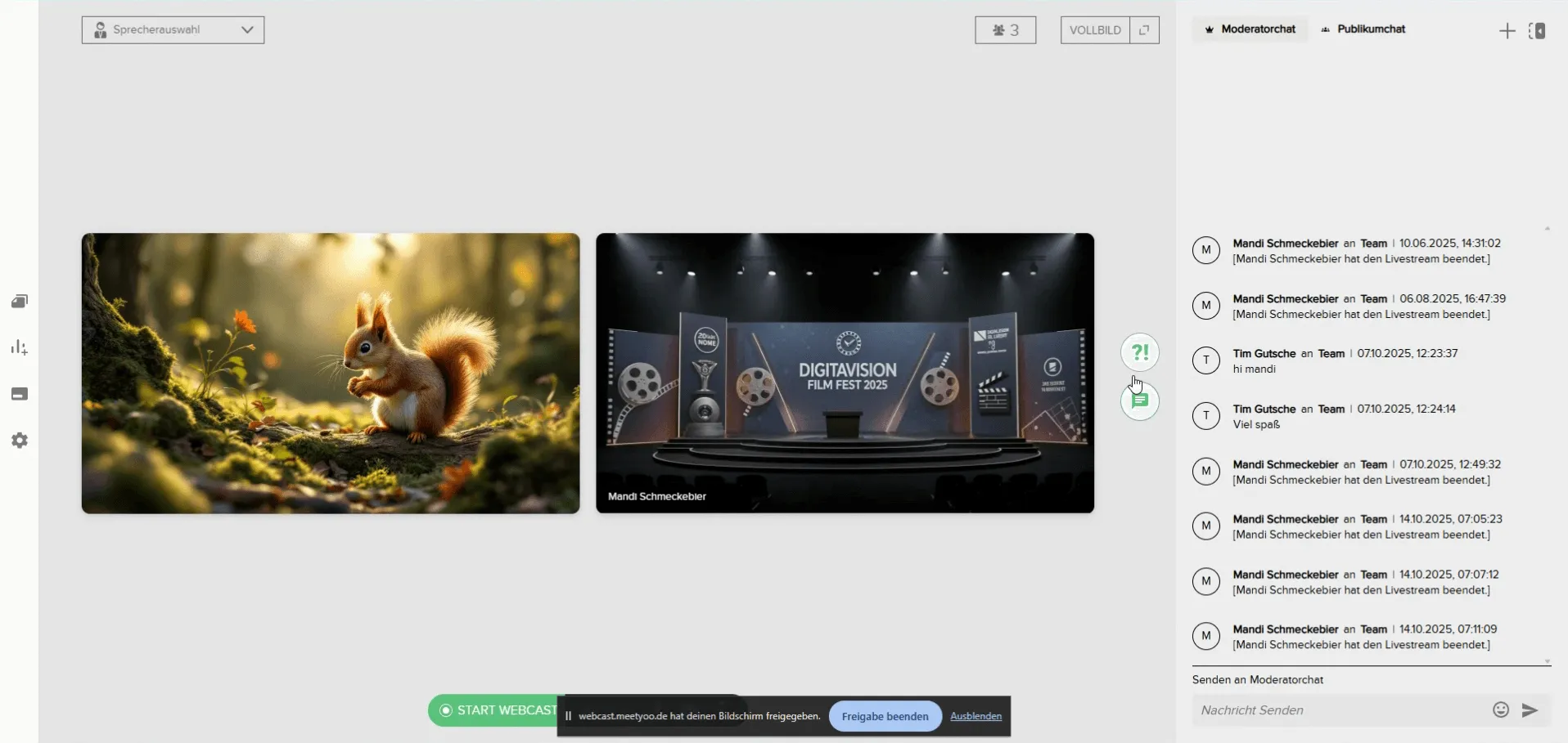 Screenshot of the invited AI Assistant in the submitted questions. The star icon for AI settings is highlighted.
