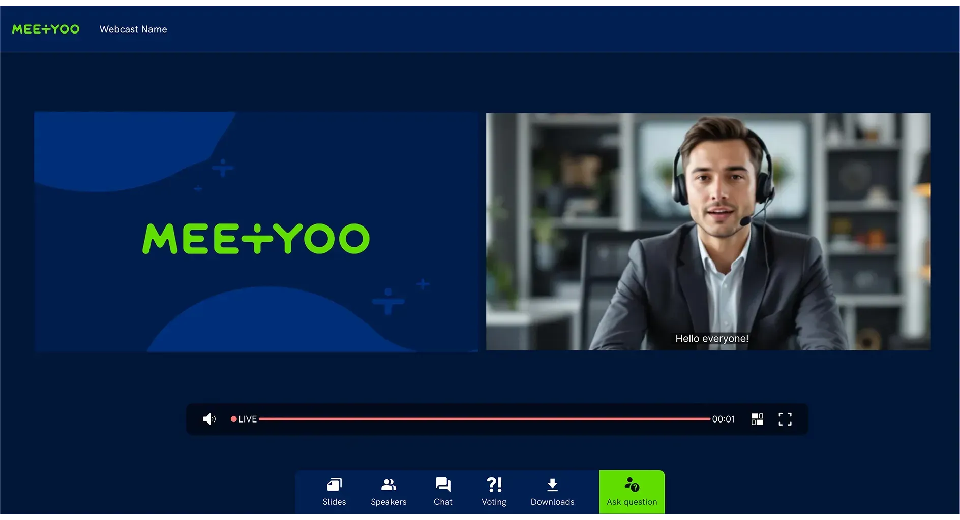 Professionelle Webcast-Bühne mit CI-Branding und Lower Thirds
