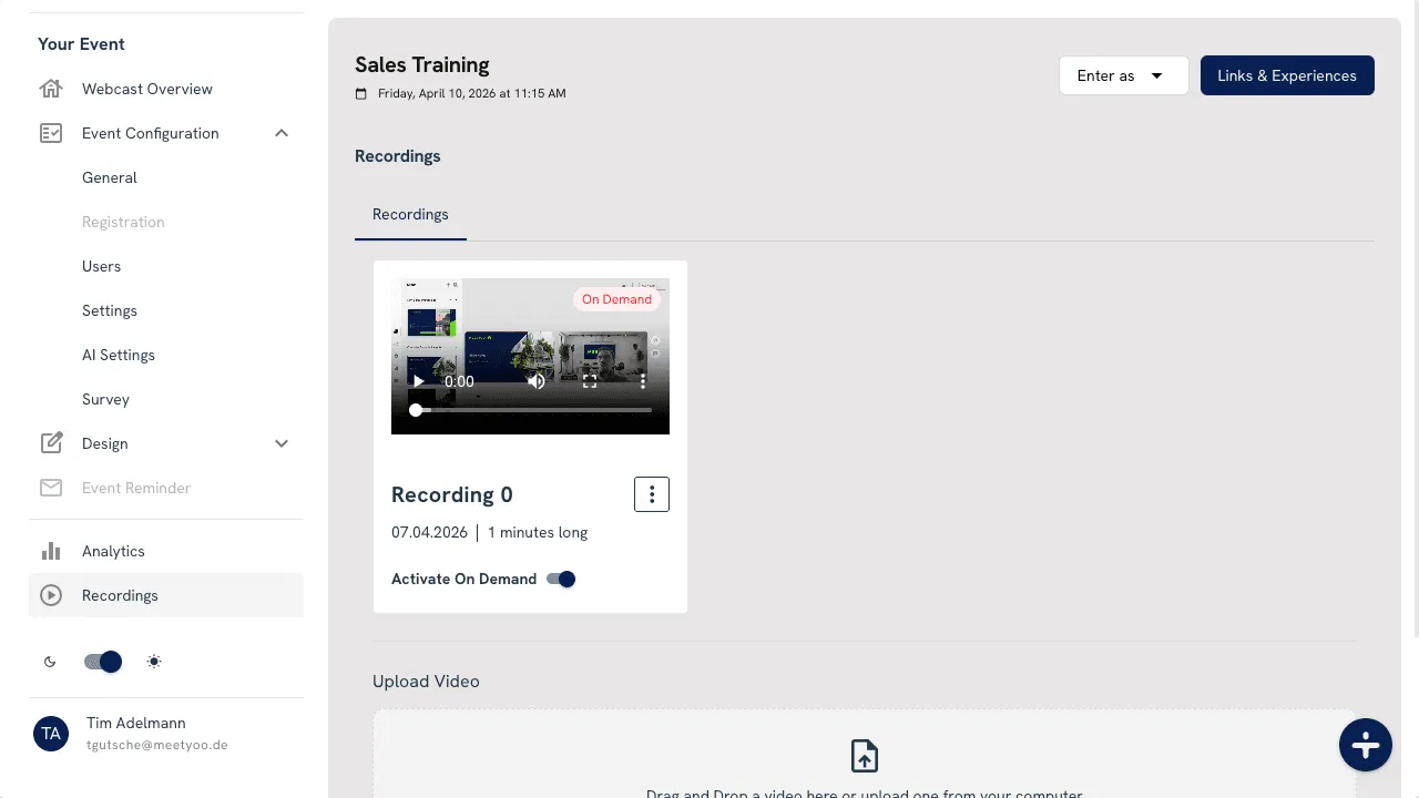 Schritt 1: On-Demand-Aufzeichnung festlegen