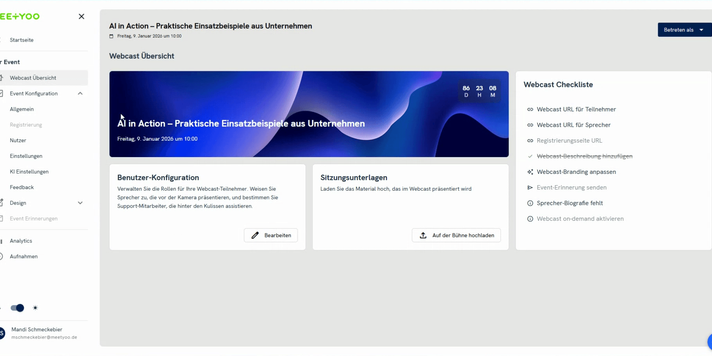 Managing Webcast Users: Setting Up Moderator, Presenter, and Speaker Info
